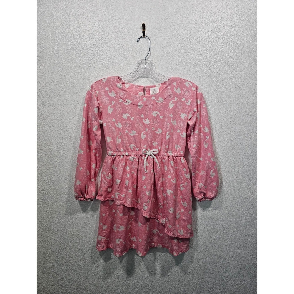 Disney Parks Pink Tiered Princess Ariel Dress Girls Size 7/8